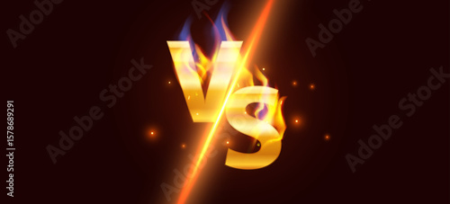 Modern versus background with fire effects. Vector illustration