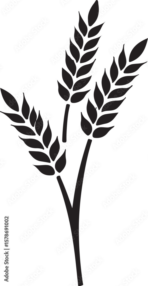 Fototapeta premium Wheat Laurel Silhouette Bundle