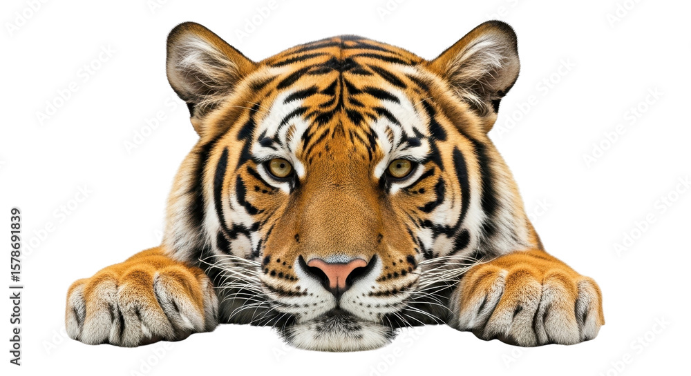 Fototapeta premium Tiger portrait on white background