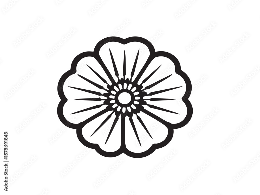 Fototapeta premium Stylish Verbena Icon Design with 2D Vector Line Art in Fresh Style