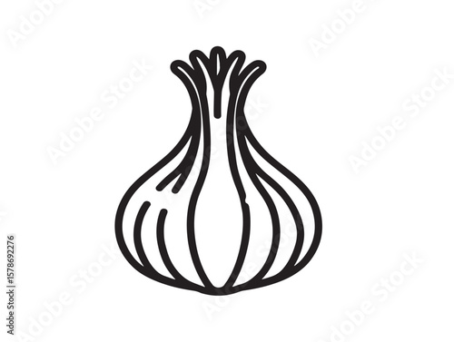 Spicy Wasabi Root Icon with Clean 2D Vector Line Art Illustration