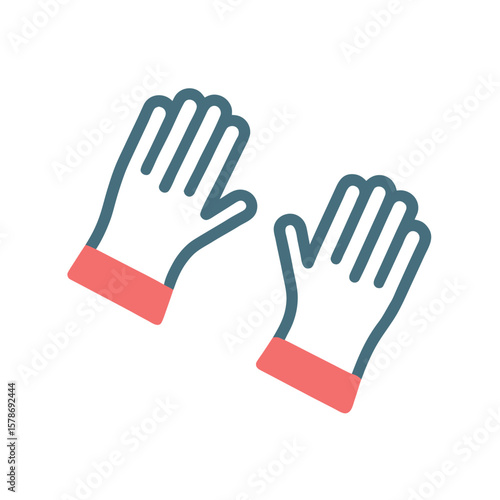 Flat Design Surgical Gloves Icon for Medical and Healthcare Use in Graphic Projects and Presentations