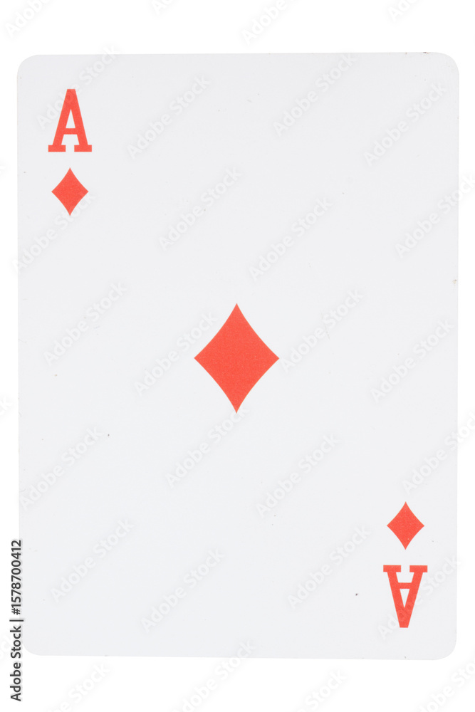 Obraz premium card gambling on white game luck ace diamonds