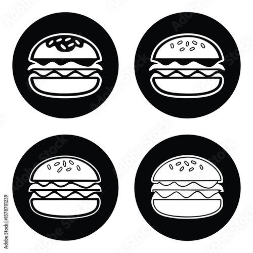 Funny vector cartoon set with various smiling fast food characters, cute lips, teeth, and  deli sandwich icon set.
