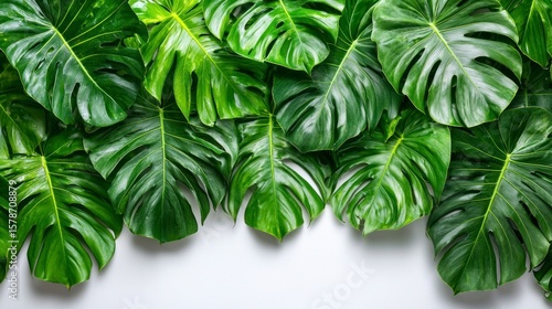 Lush Tropical Green Leaves Creating a Vibrant Background That Evokes a Relaxing and Free Lifestyle Aesthetic