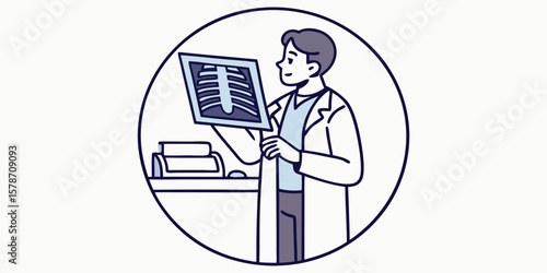 Doctor examining x ray with technology medical examination