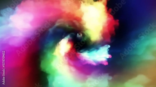 Colorful Swirling Abstract Smoke Animation with Vibrant Hues and Dynamic Movement