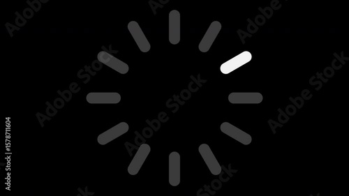 Looping animation of glowing stripes in a circle on a transparent background