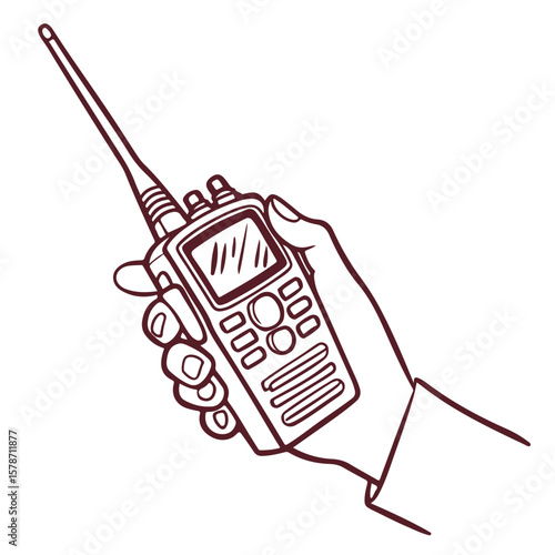 A stylized colored illustration of a walkie-talkie device symbolizing wireless communication and coordination.