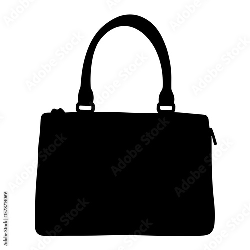 Silhouette of purse with double handles, fashion accessory style