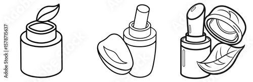  Lip Balm Coloring Book Page Outline Line Art
