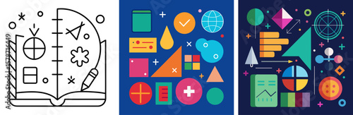 Math Symbol Coloring Book Page - Outline Design