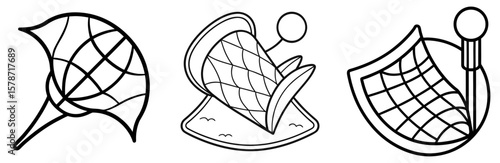 Net Coloring Book Page - Outline Design