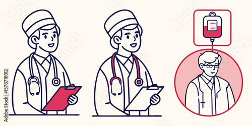 Doctors with medical equipment healthcare clinic