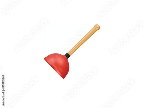 plunger icon 3d illustration render