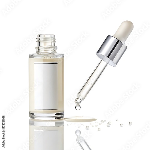 syrum bottle on white background for beauty and fashion uses