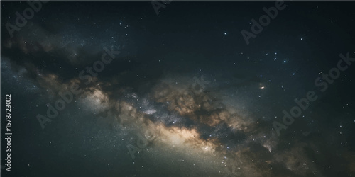 Milky Way Galaxy Panorama: A breathtaking panoramic view of the Milky Way galaxy, showcasing its swirling nebulae, countless stars, and cosmic dust.