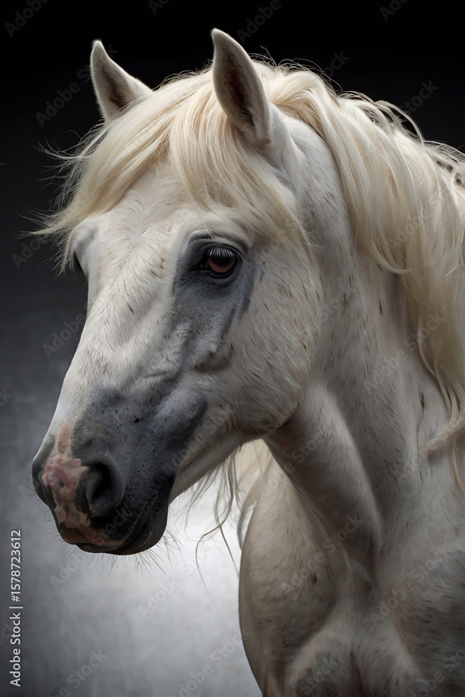 Obraz premium white horse portrait