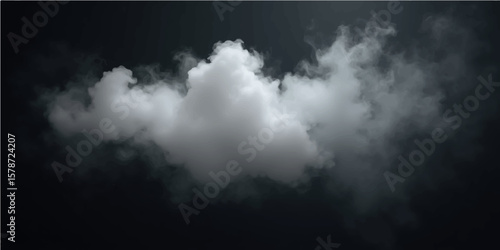 Ephemeral Cloud in Dark Sky: An evocative image captures a solitary, billowing cloud against a dramatic, dark expanse, creating a sense of mystery and ethereal beauty.