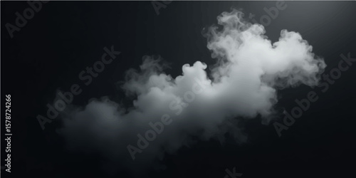 Cloud on Dark Backdrop: A billowing cloud of vapor, suspended against a deep dark backdrop, casts a dramatic atmospheric effect.