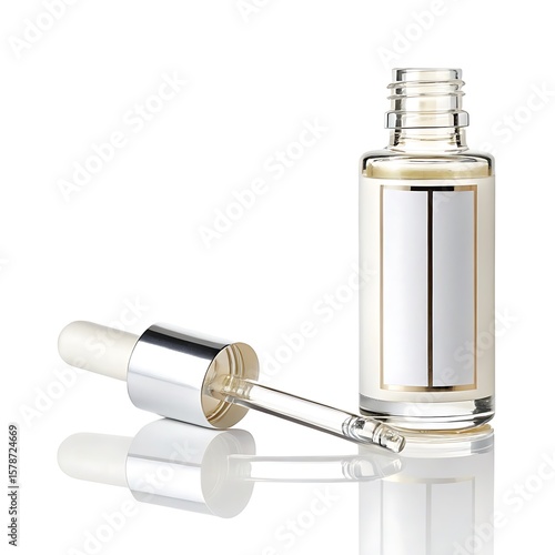 syrum bottle on white background for beauty and fashion uses