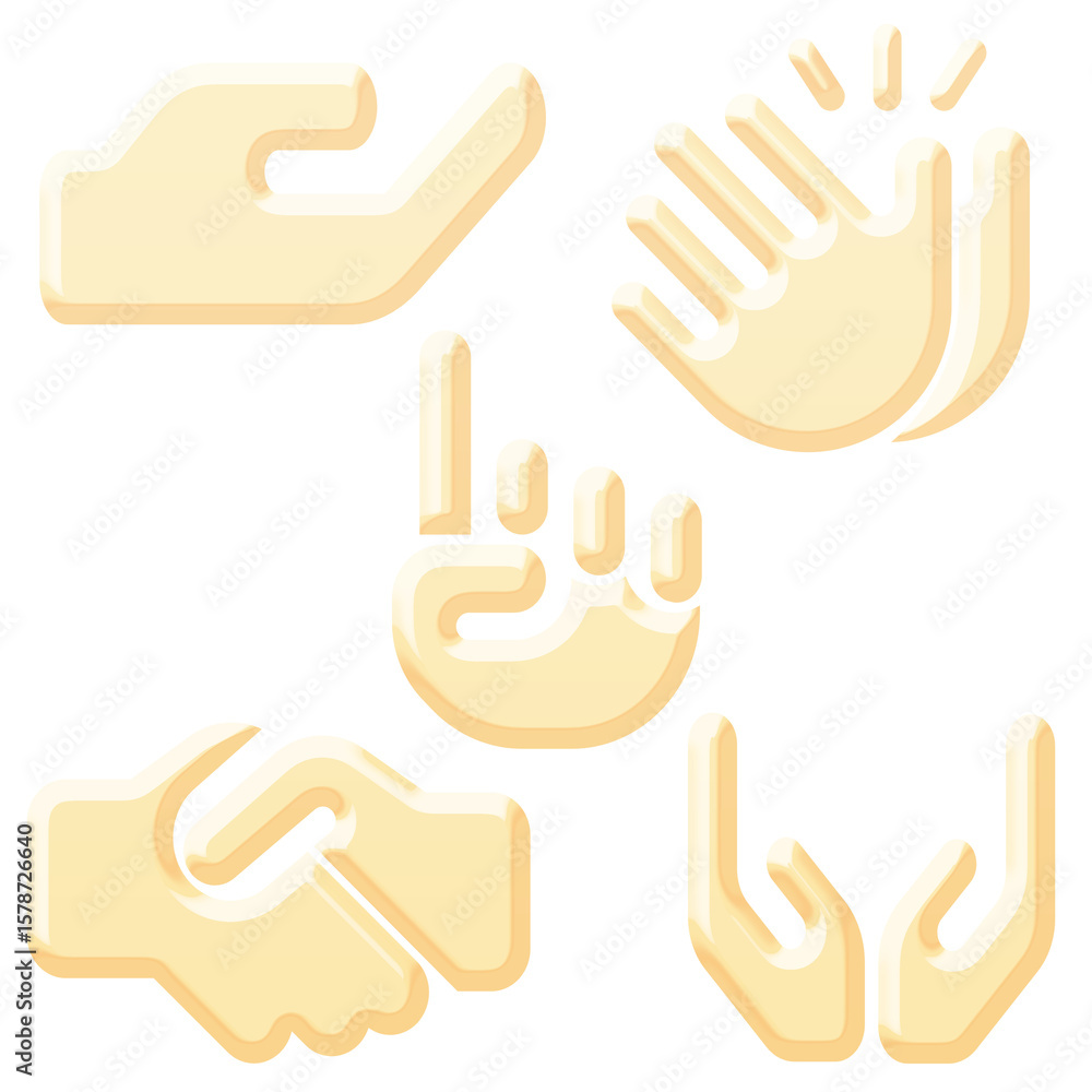 Fototapeta premium 3D Cream color hand sign icon