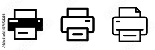 Printer Icon - Outline Vector Line Art