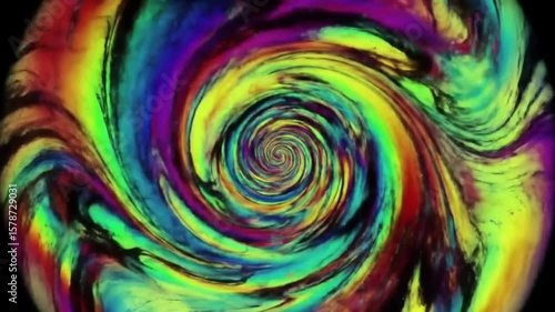 Mesmerizing abstract spiral vortex with vibrant colors swirling in a hypnotic motion