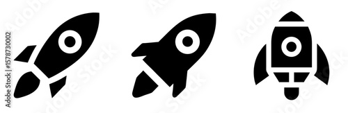 Rocket Icon - Outline Vector Line Art