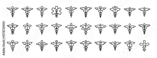 Angel line icon set. Vector pictograms of guardian angel, wings, halo, divine spirit, flying angel, spiritual being, thin linear illustration.