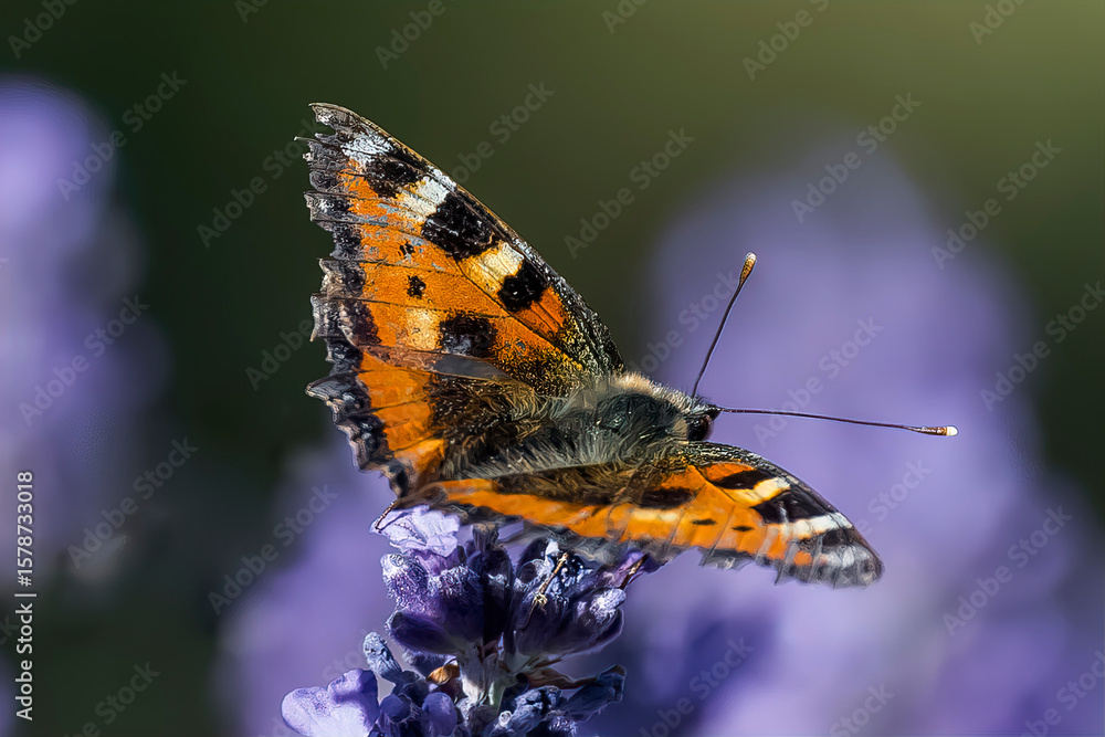 Fototapeta premium butterfly on lavender blossom