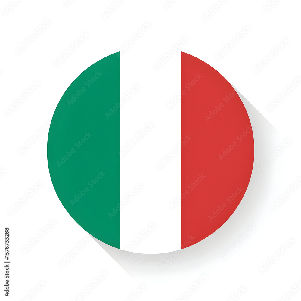 © R&R Studio - Circular Italian Flag Icon on Transparent Background © R&R Studio - Circular Italian Flag Icon on Transparent Background