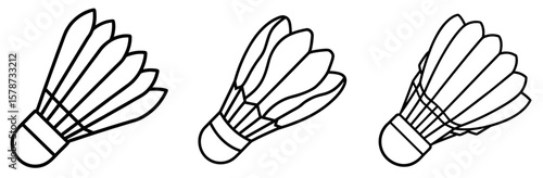 Shuttlecock Coloring Book Page - Outline Vector Line Art