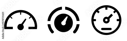 Speedometer Icon - Outline Vector Line Art