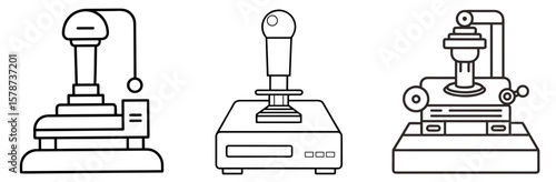 Tamping Machine Coloring Book Page - Outline Vector Line Art
