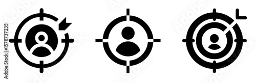 Target Marketing Icon - Outline Vector Line Art