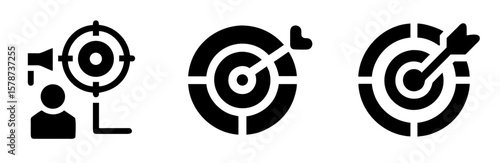 Target Marketing Icon - Outline Vector Line Art