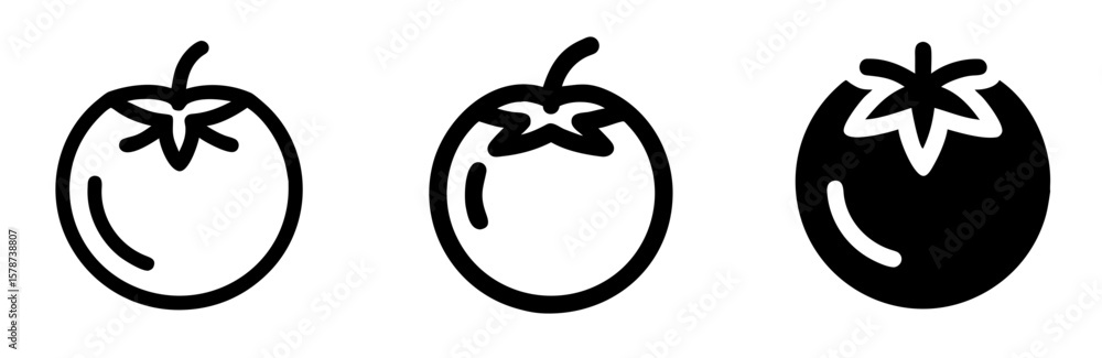 Tomato Icon – Fresh Vegetable and Food Symbol Vector Illustration Tomato Icon – Fresh Vegetable and Food Symbol Vector Illustration