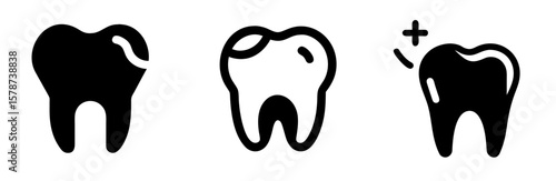 Tooth Icon – Dental Care and Oral Health Symbol Vector Illustration