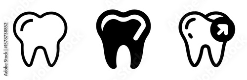 Tooth Icon – Dental Care and Oral Health Symbol Vector Illustration