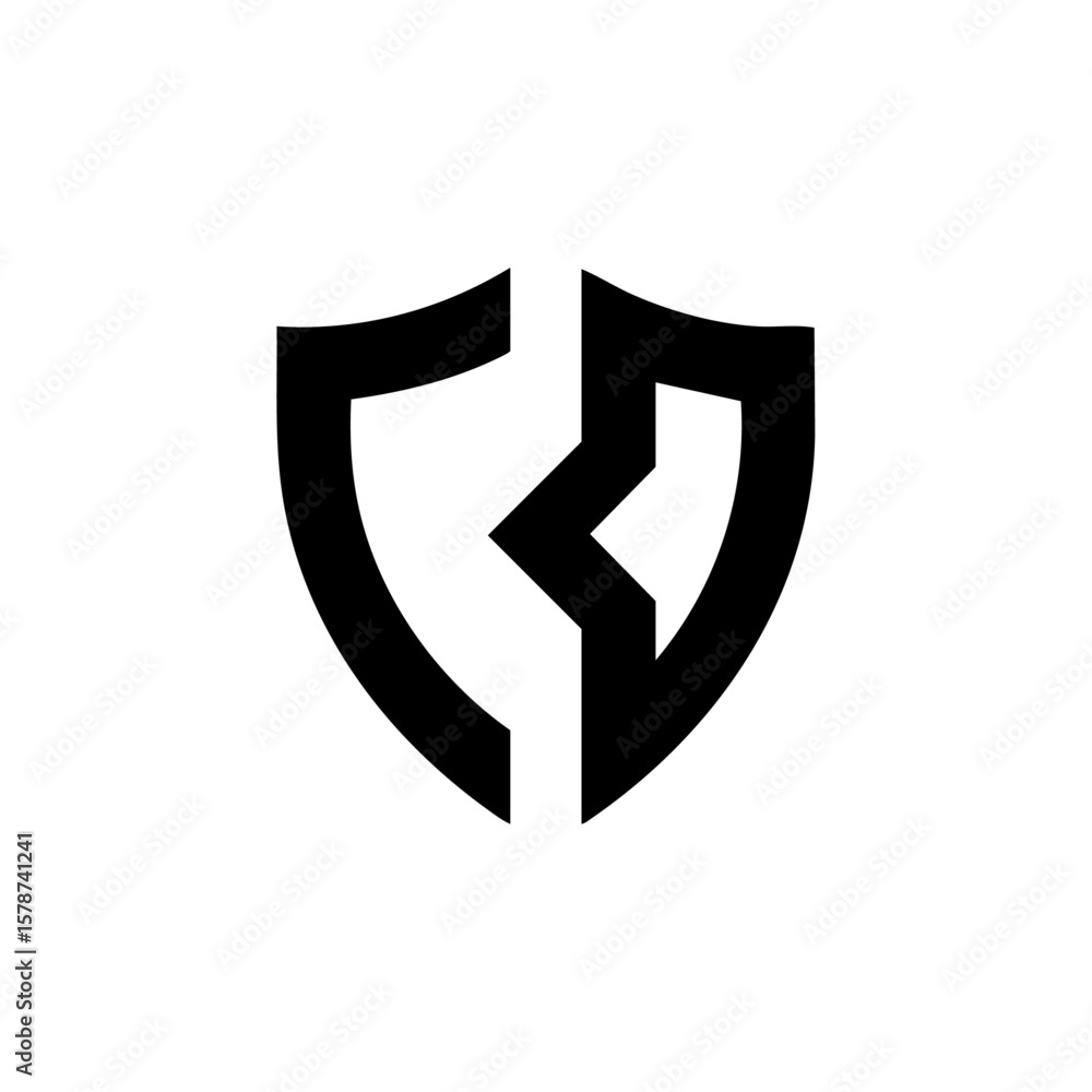Minimalist black vector of a cracked shield, symbolizing security breach, vulnerability, or broken protection.
Minimalist black vector of a cracked shield, symbolizing security breach, vulnerability, or broken protection.