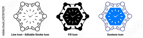 Board of Directors icon set in filled, line editable stroke, and duotone styles. Ideal for business, corporate, leadership, strategy, teamwork, and corporate presentation visuals