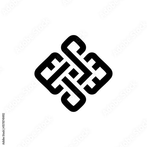 A stylized vector of a complex knot loosening into balanced lines, representing conflict resolution, inner peace, or harmony achieved after struggle.
