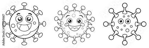Virus Outline - Coloring Book Page Vector Design