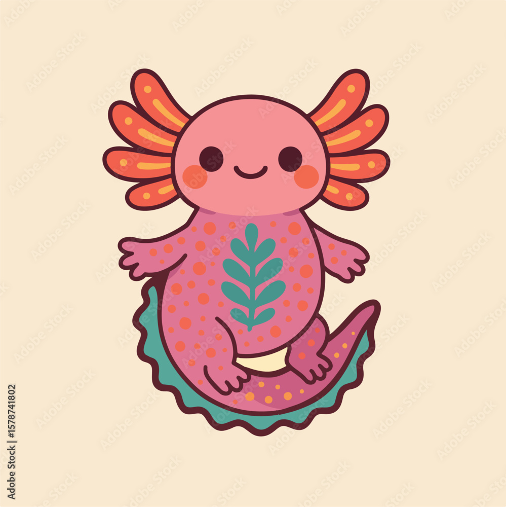 Naklejka premium Alebrije axolote mexicano axolotl