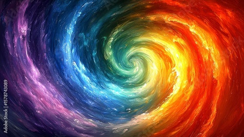 Vibrant Swirl of Healing Energy in Colorful Abstract Artwork with Realistic Texture