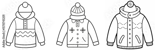 Inner Clothes Outline - Coloring Book Page Line Art Vector