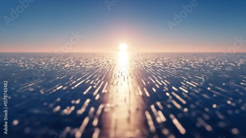Sunset Over Grooved Ice Field