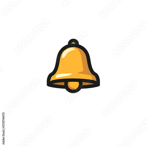Golden Bell Notification Icon Illustration