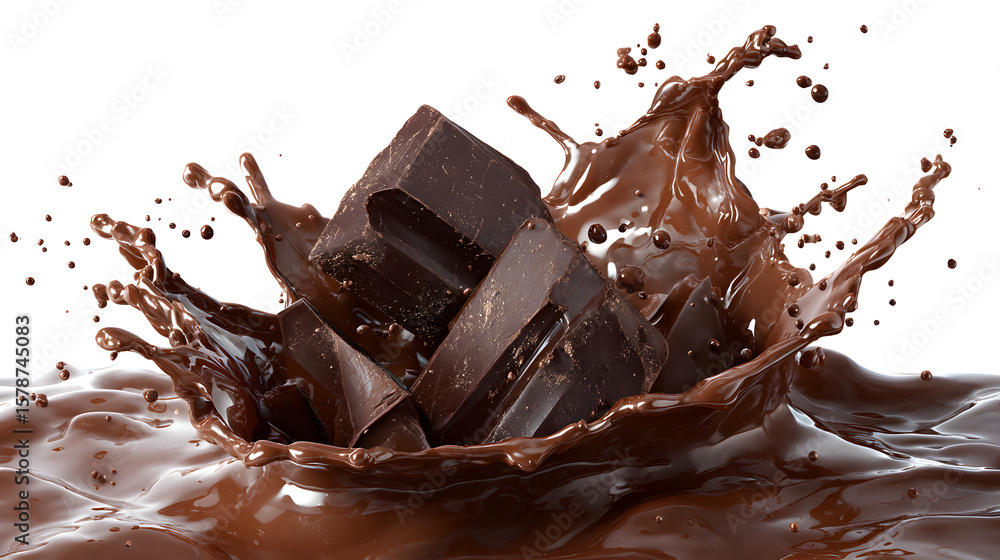 © Abdul - A splash of chocolate milk with chocolate chunks floating in it